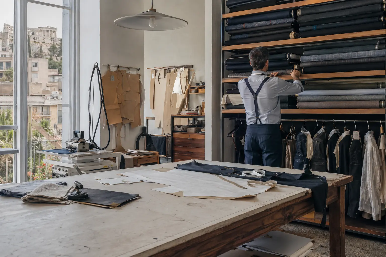 Working tailoring atelier in Athens
