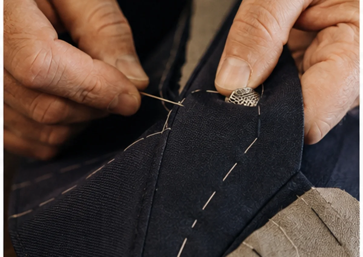 Hand finishing a tailored garment